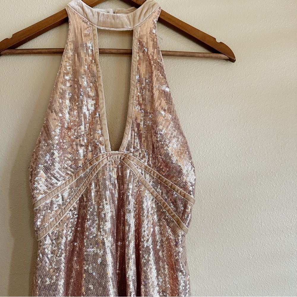 Free People Flim Nior Pink Sequin Mini Dress - Picture 2 of 6